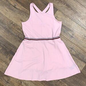 TOMMY HILFIGER STRIPE Tennis Golf Pickleball CROSS BACK TANK DRESS L Under Skort
